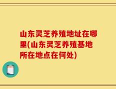 山东灵芝养殖地址在哪里(山东灵芝养殖基地所在地点在何处)