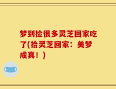 梦到捡很多灵芝回家吃了(拾灵芝回家：美梦成真！)