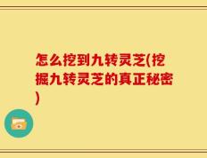 怎么挖到九转灵芝(挖掘九转灵芝的真正秘密)