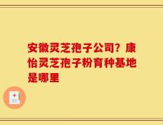 安徽灵芝孢子公司？康怡灵芝孢子粉育种基地是哪里