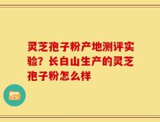 灵芝孢子粉产地测评实验？长白山生产的灵芝孢子粉怎么样