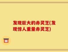 发现巨大的赤灵芝(发现惊人重量赤灵芝)