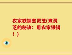 农家铁锅煮灵芝(煮灵芝的秘诀：用农家铁锅！)