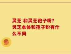 灵芝 和灵芝孢子粉？灵芝本体和孢子粉有什么不同