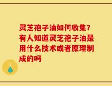 灵芝孢子油如何收集？有人知道灵芝孢子油是用什么技术或者原理制成的吗