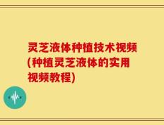 灵芝液体种植技术视频(种植灵芝液体的实用视频教程)