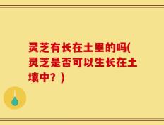 灵芝有长在土里的吗(灵芝是否可以生长在土壤中？)