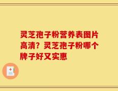 灵芝孢子粉营养表图片高清？灵芝孢子粉哪个牌子好又实惠