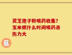 灵芝孢子粉喷药收集？玉米螟什么时间喷药杀伤力大