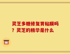 灵芝多糖修复胃粘膜吗？灵芝的精华是什么