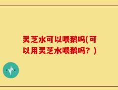灵芝水可以喂鹅吗(可以用灵芝水喂鹅吗？)