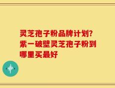 灵芝孢子粉品牌计划？紫一破壁灵芝孢子粉到哪里买最好