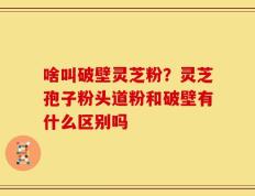 啥叫破壁灵芝粉？灵芝孢子粉头道粉和破壁有什么区别吗