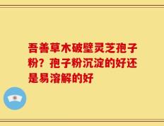 吾善草木破壁灵芝孢子粉？孢子粉沉淀的好还是易溶解的好