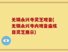 无锡永兴寺灵芝观音(无锡永兴寺内观音庙炫目灵芝展示)