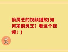 摘灵芝的视频播放(如何采摘灵芝？看这个视频！)