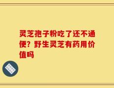 灵芝孢子粉吃了还不通便？野生灵芝有药用价值吗