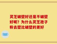 灵芝破壁好还是不破壁好呢？为什么灵芝孢子粉去壁比破壁的更好