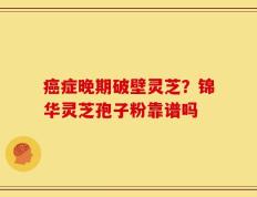 癌症晚期破壁灵芝？锦华灵芝孢子粉靠谱吗