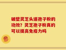破壁灵芝头道孢子粉的功效？灵芝孢子粉真的可以提高免疫力吗