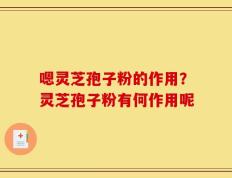 嗯灵芝孢子粉的作用？灵芝孢子粉有何作用呢