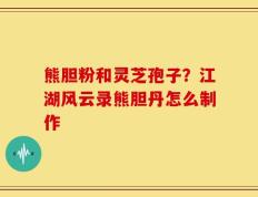 熊胆粉和灵芝孢子？江湖风云录熊胆丹怎么制作