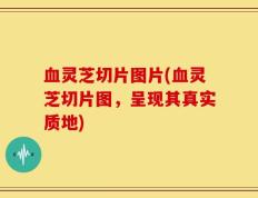 血灵芝切片图片(血灵芝切片图，呈现其真实质地)