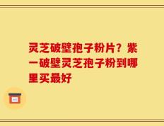 灵芝破壁孢子粉片？紫一破壁灵芝孢子粉到哪里买最好