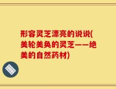 形容灵芝漂亮的说说(美轮美奂的灵芝——绝美的自然药材)