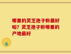 哪里的灵芝孢子粉最好啦？灵芝孢子粉哪里的产地最好