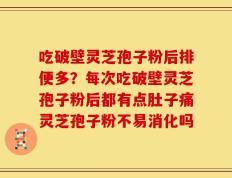 吃破壁灵芝孢子粉后排便多？每次吃破壁灵芝孢子粉后都有点肚子痛灵芝孢子粉不易消化吗