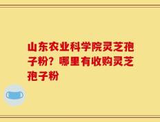 山东农业科学院灵芝孢子粉？哪里有收购灵芝孢子粉