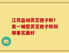 江苏盐城灵芝孢子粉？紫一破壁灵芝孢子粉到哪里买最好
