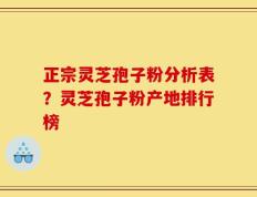 正宗灵芝孢子粉分析表？灵芝孢子粉产地排行榜