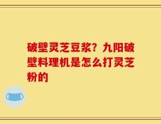 破壁灵芝豆浆？九阳破壁料理机是怎么打灵芝粉的