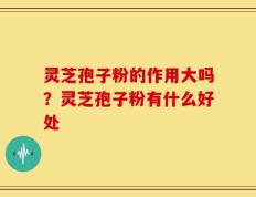 灵芝孢子粉的作用大吗？灵芝孢子粉有什么好处