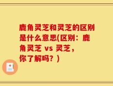 鹿角灵芝和灵芝的区别是什么意思(区别：鹿角灵芝 vs 灵芝，你了解吗？)