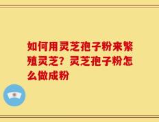 如何用灵芝孢子粉来繁殖灵芝？灵芝孢子粉怎么做成粉