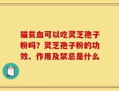猫贫血可以吃灵芝孢子粉吗？灵芝孢子粉的功效、作用及禁忌是什么