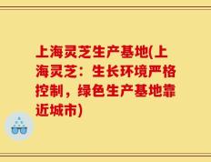 上海灵芝生产基地(上海灵芝：生长环境严格控制，绿色生产基地靠近城市)