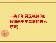 一朵千年灵芝视频(视频揭示千年灵芝的惊人疗效)