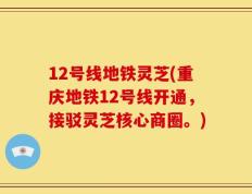 12号线地铁灵芝(重庆地铁12号线开通，接驳灵芝核心商圈。)
