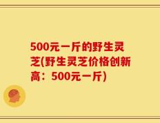 500元一斤的野生灵芝(野生灵芝价格创新高：500元一斤)