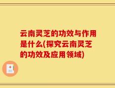 云南灵芝的功效与作用是什么(探究云南灵芝的功效及应用领域)