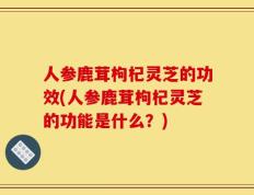 人参鹿茸枸杞灵芝的功效(人参鹿茸枸杞灵芝的功能是什么？)