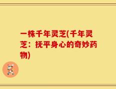 一株千年灵芝(千年灵芝：抚平身心的奇妙药物)