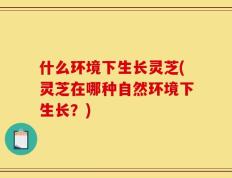 什么环境下生长灵芝(灵芝在哪种自然环境下生长？)