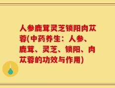 人参鹿茸灵芝锁阳肉苁蓉(中药养生：人参、鹿茸、灵芝、锁阳、肉苁蓉的功效与作用)