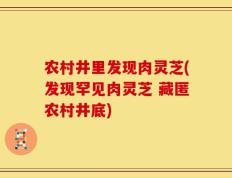 农村井里发现肉灵芝(发现罕见肉灵芝 藏匿农村井底)