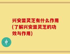 兴安盟灵芝有什么作用(了解兴安盟灵芝的功效与作用)